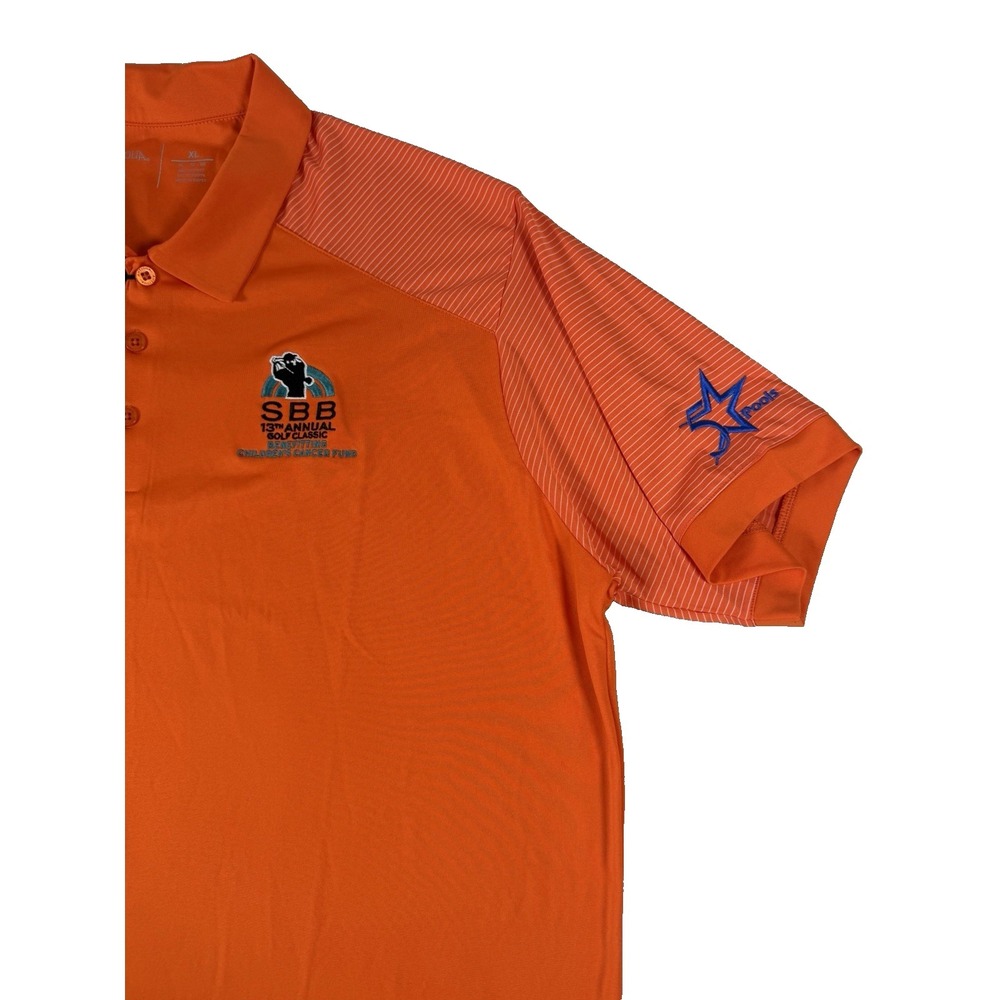 Antigua Golf Polo Shirt Mens XL Orange NWT 5 Star Pools Children's Cancer Club‎